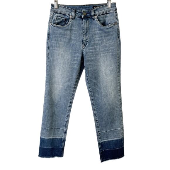 Blank NYC Denim - BlankNYC Women's Jeans 27 The Madison Crop High-Rise Ombre Raw Hem Stretch Denim